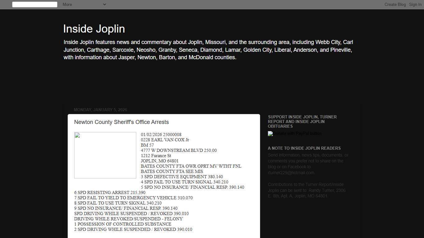 Inside Joplin: Newton County Sheriff's Office Arrests